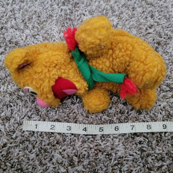 Vintage 80s Baby Fozzie Bear 8 in Plush Jim Henson Muppets Scarf Stuffed Animal - Picture 6 of 6